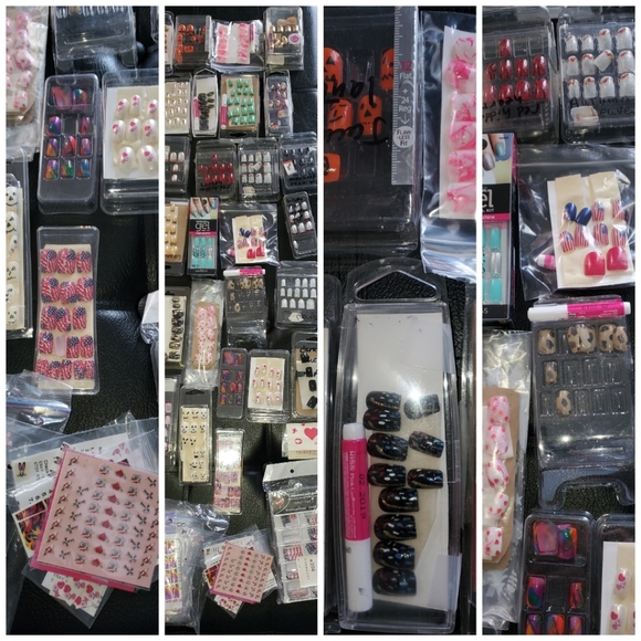 Other - Huge bundle of nail items handmade glue ons,regular,cosmetology items